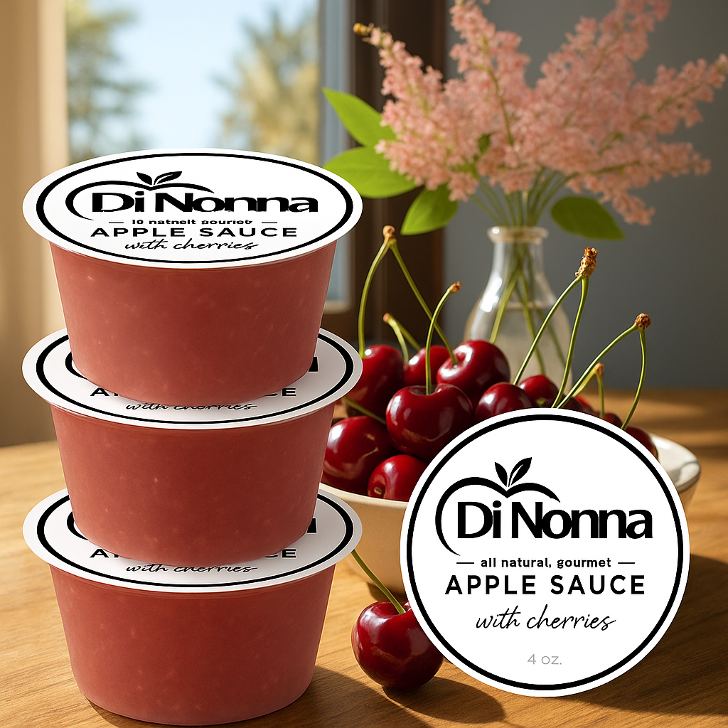 COMING SOON. Applesauce Apple with Cherries 4 OZ. - 12 Pack Cups