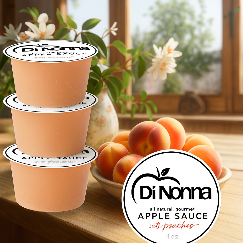 COMING SOON. Applesauce Apple with Peaches 4 OZ. - 12 Pack Cups